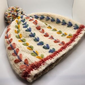 Pachamama 100% Outer Wool Handknitted Winter Hat, Large